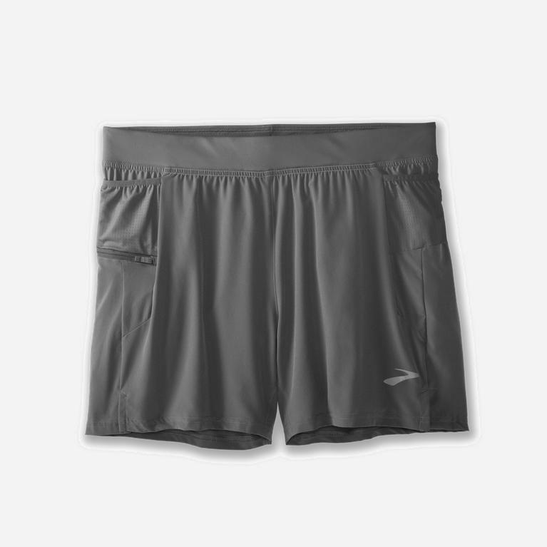 Pánske Brooks Sherpa 5 2-In-1 - Bežecké Kraťasy - Siva (41538-XFES)